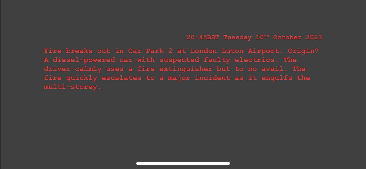 London Luton Airport Car Park Fire - Dan Cartwright BA (Hons)