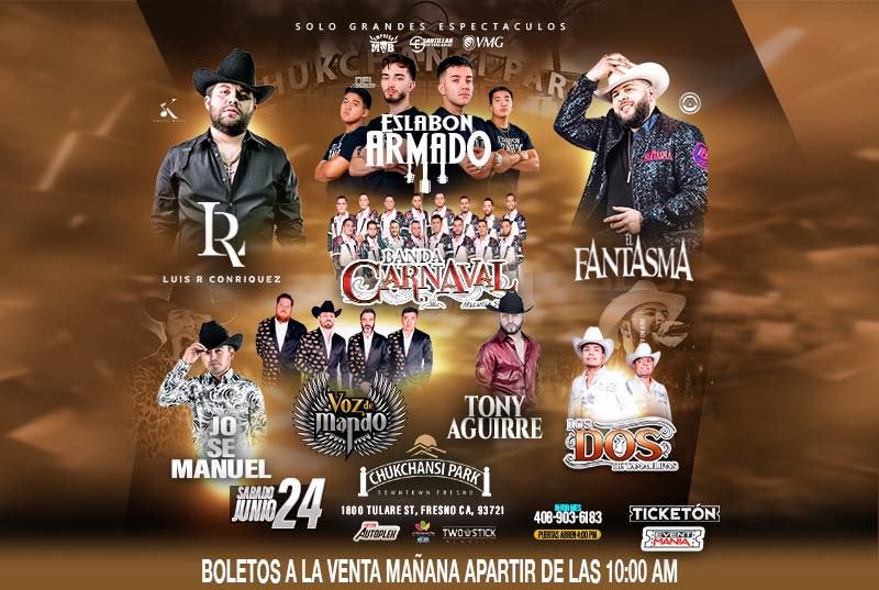 ESLABON ARMADO - LUIS R CONRIQUEZ - EL FANTASMA Y MUCHOS MAS EN FRESNO CALIFORNIA