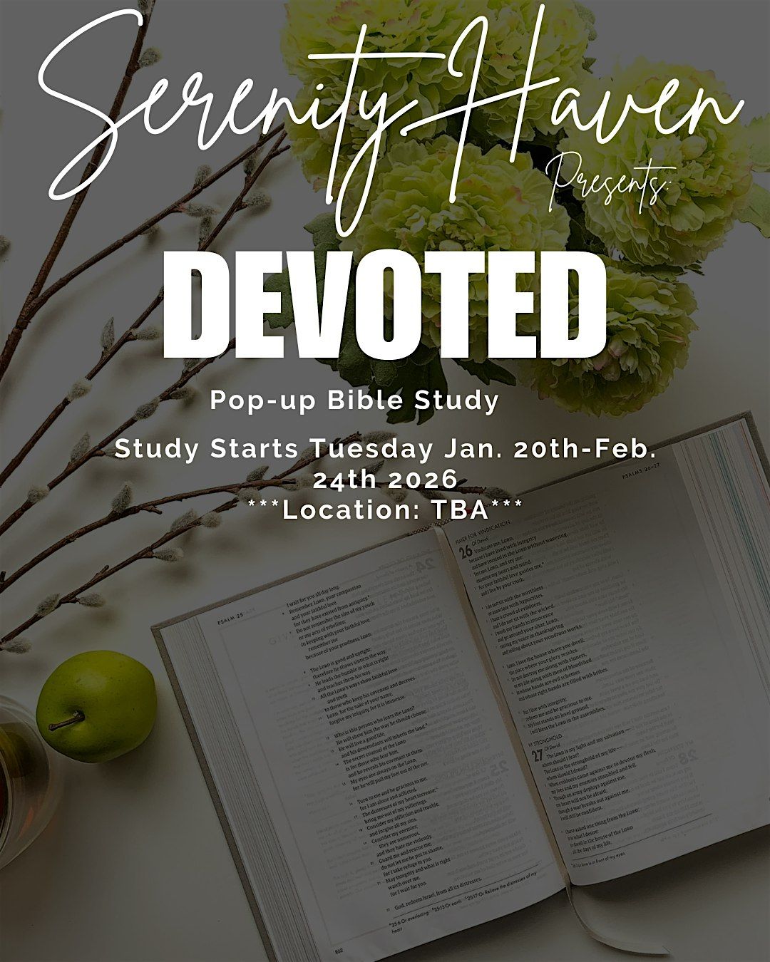 Serenity Haven Presents: DEVOTED-A Refreshing Midday Bible Study Pop Up