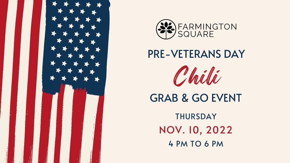 PreVeterans Day Chili Grab and Go Farmington Square Medford