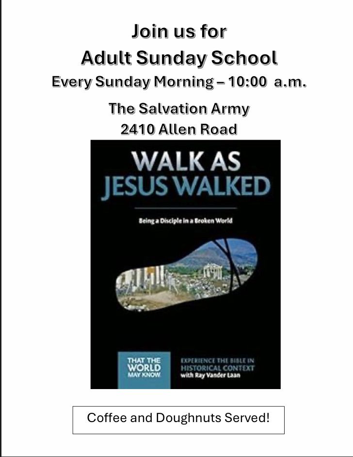 Adult Sunday School 2410 Allen Road, Tallahassee, FL October 27, 2024