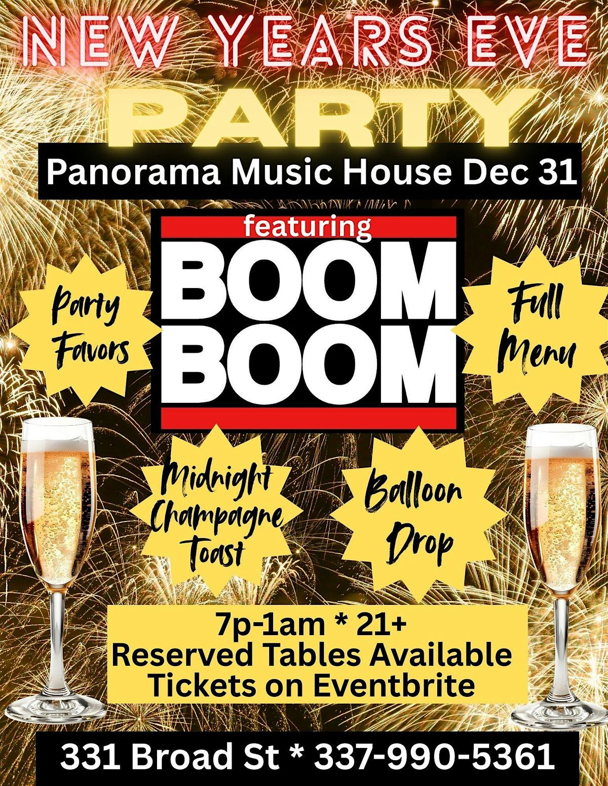 New Years Eve featuring Boom Boom @Panorama December 31, 2025