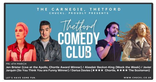 Thetford Comedy Club with Jen Brister and Alasdair Becket-King | The ...