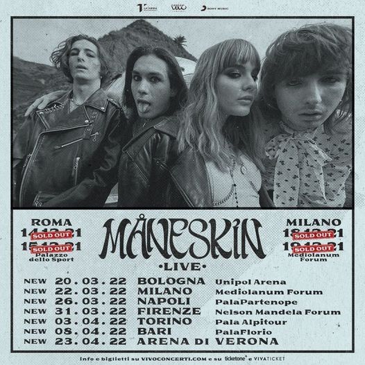 Maneskin Live Arena Di Verona 23 Aprile Arena Di Verona April 23 2022