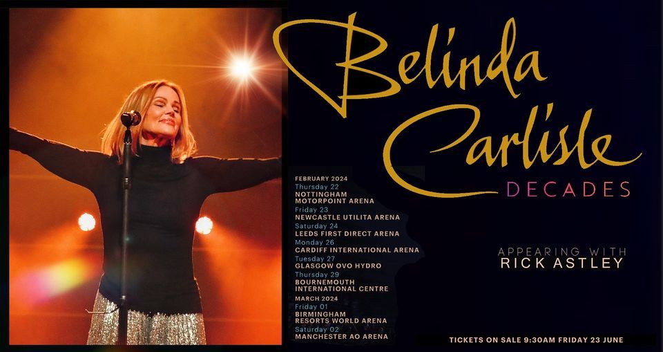 Belinda Carlisle Decades Tour 2024, Manchester AO Arena AO Arena