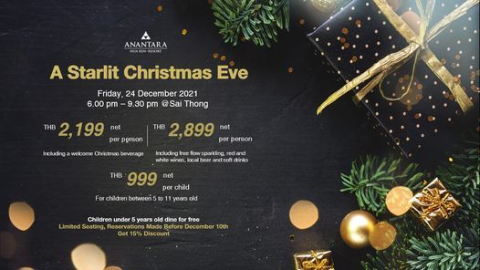 Christmas Hua Hin 2022 A Starlit Christmas Eve | Anantara Hua Hin Resort | December 24, 2021