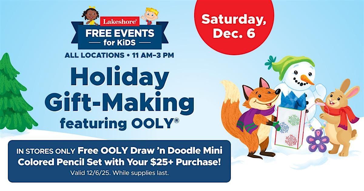 Free Kids Event: Holiday Gift-Making Featuring OOLY\u00ae (Pasadena)