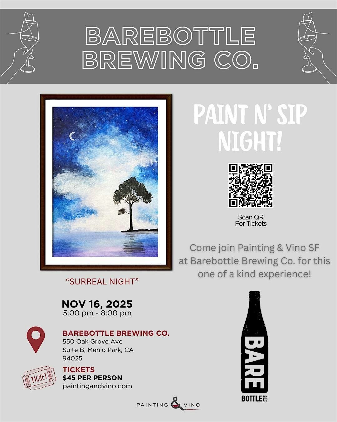 "Surreal Night" Paint & Sip @ Barebottle Brewing Co.