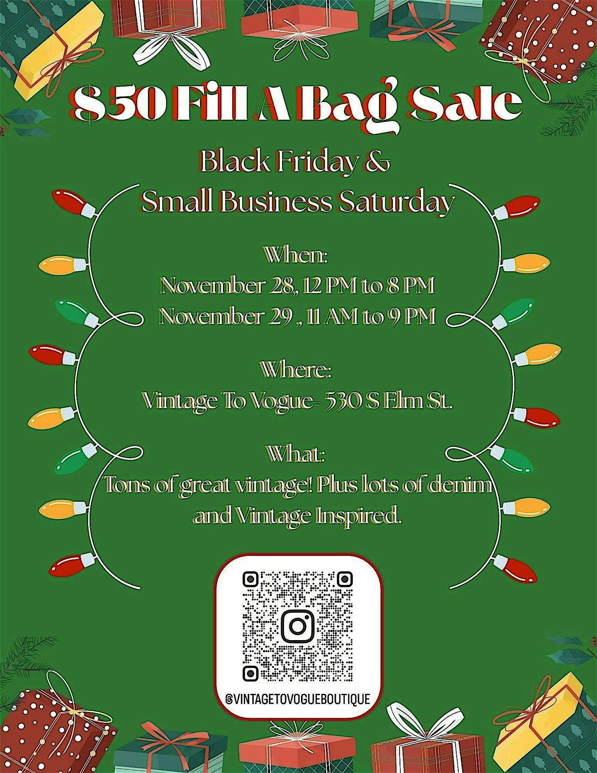 FILL A BAG - VINTAGE TO VOGUE- MENS & WOMENS - SMALL BUSINESS SATURDAY
