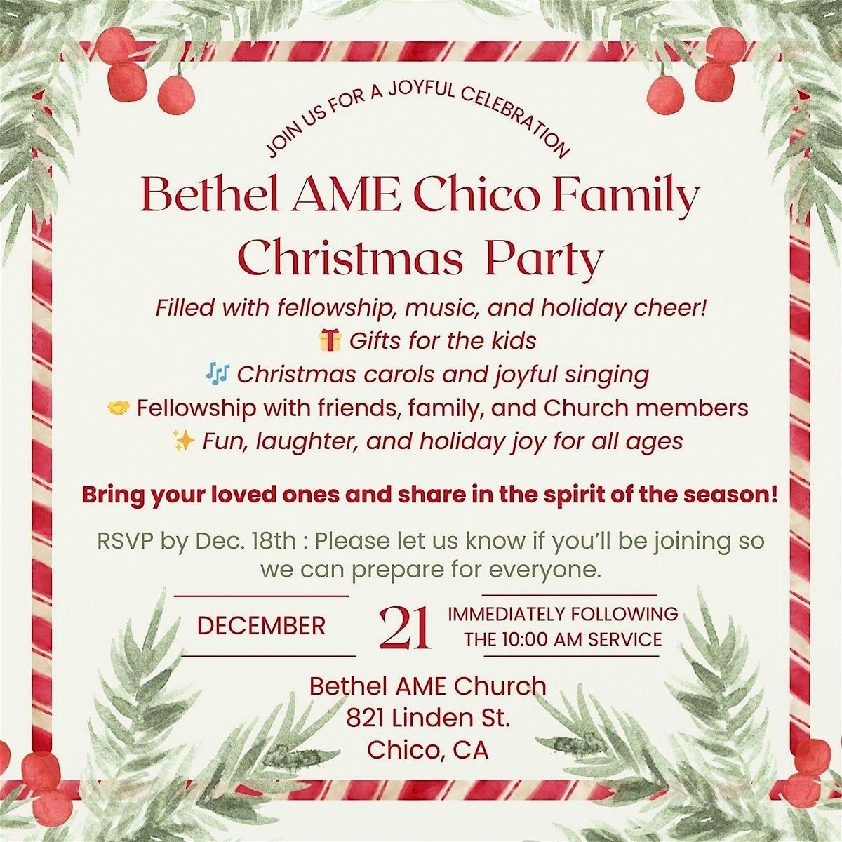 Bethel AME Chico Family Christmas Party