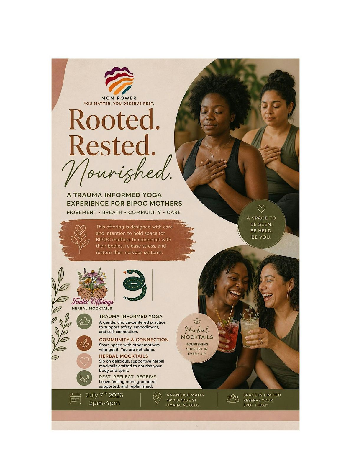 Rooted. Rested. Nourished. A Trauma-Informed Yoga Experience for BIPOC Moms