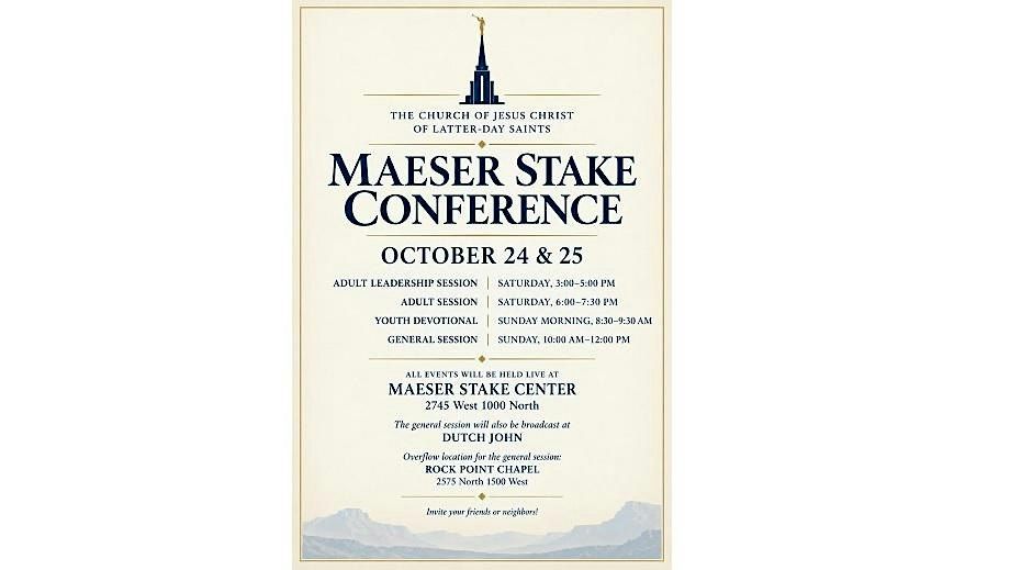 Stake Conference Adult Session at The Church of Jesus Christ of Latter ...