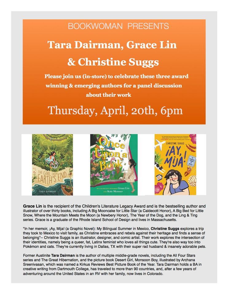 In Person Panel Discussion: Tara Dairman, Grace Lin & Christine Suggs ...