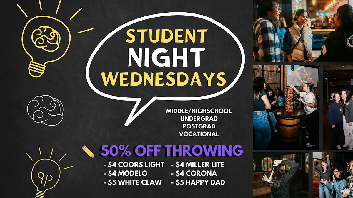 Discount Days **WEDNESDAY** Student Night: 1\/2 Off Play!