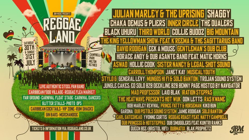 Reggae Land Festival 2022 Campbell Park Central Milton Keynes July