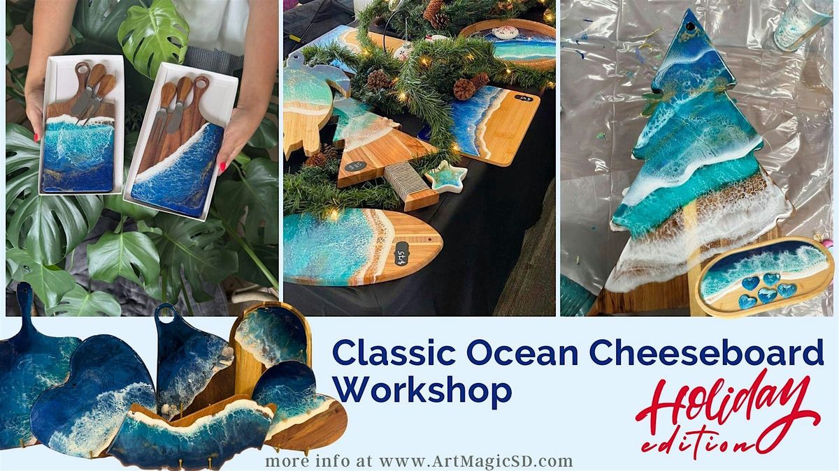 Epoxy Resin Art Class: Ocean Cheese Board - Classic | San Diego