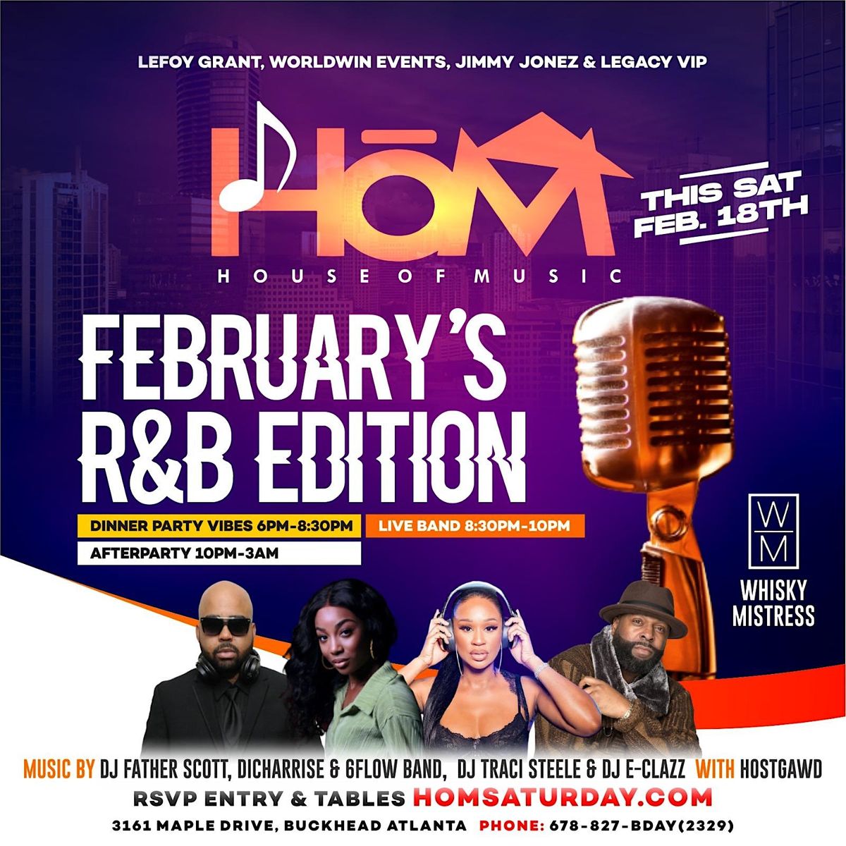 HOUSE OF MUSIC DAY PARTY + AFTER PARTY Saturdays Whiskey Mistress