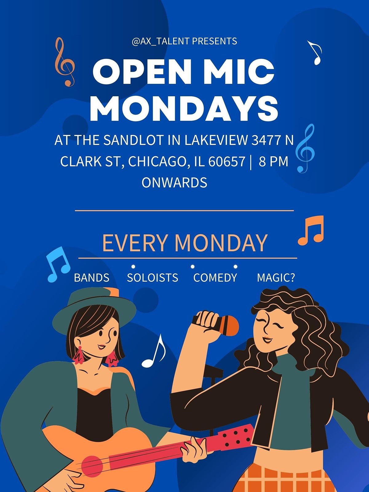 Open Mic Mondays + Jam at The Sandlot Wrigleyville! | The Sandlot ...