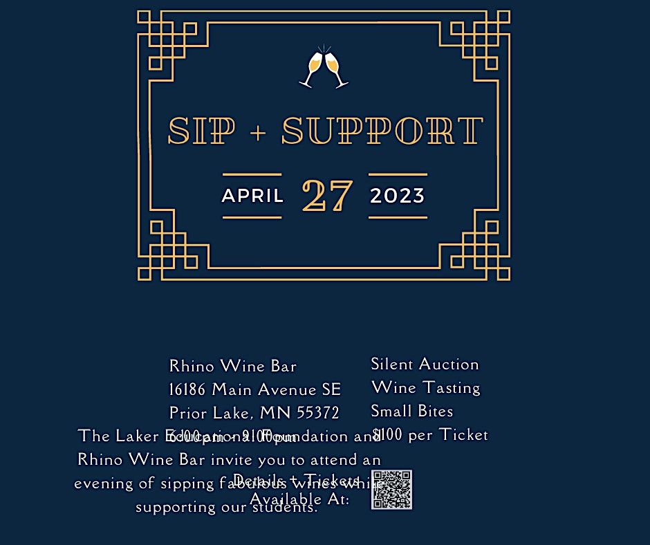Sip & Support Rhino Wine Bar, Prior Lake, MN April 27, 2023
