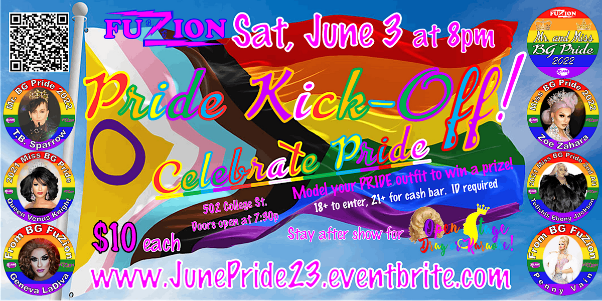 BG FuZion PRIDE KickOff Party! June 3 Xclaim! Center for Youth