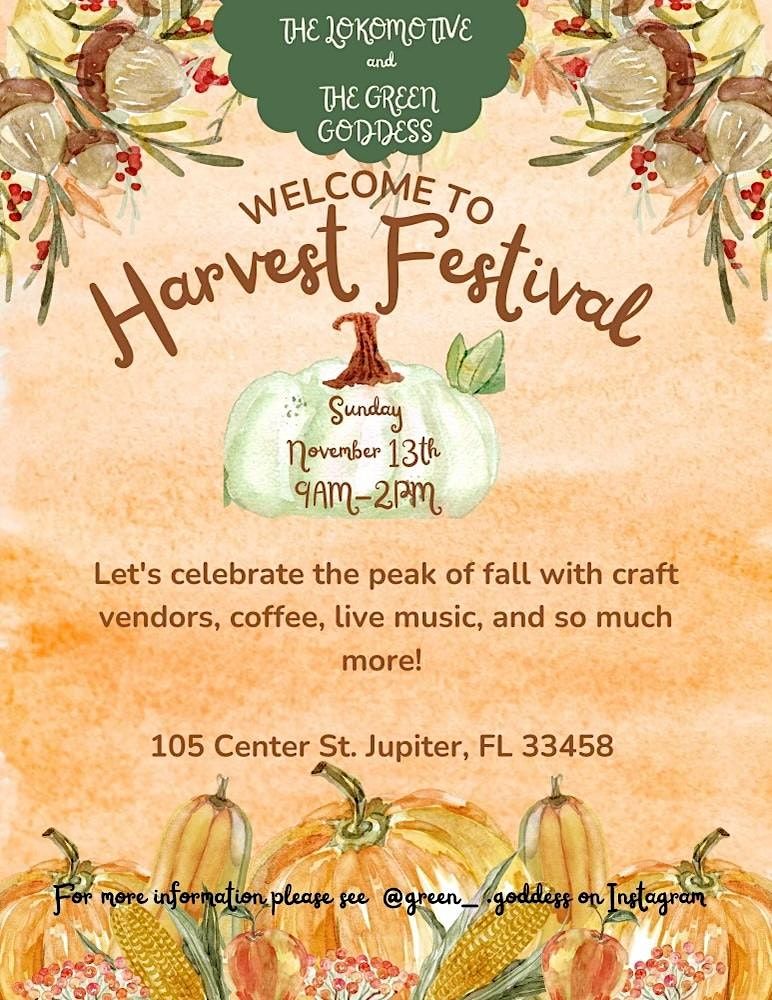 Crafts & Coffee Harvest Festival The Lokomotive, Jupiter, FL