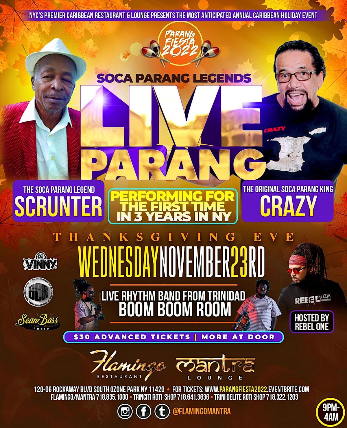 PARANG FIESTA 2022! SOCA PARANG LEGENDS! SCRUNTER & CRAZY LIVE! QUEENS, NY!