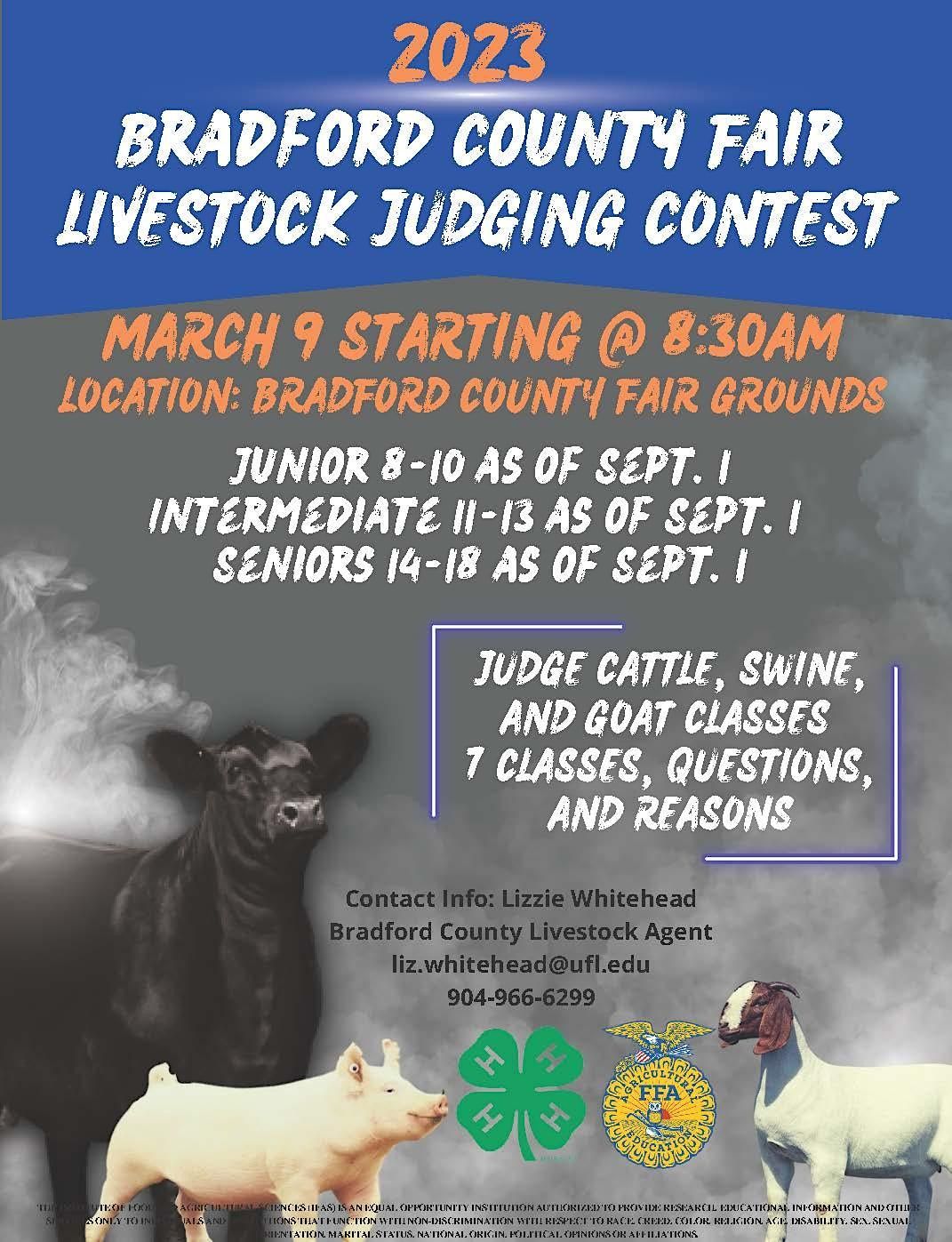 2023 Bradford County Fair Livestock Judging Contest Bradford County