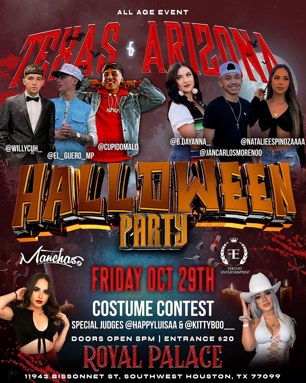 HALLOWEEN PARTY DJ FERCHO DJ MANCHAS 11939 St, Houston, TX