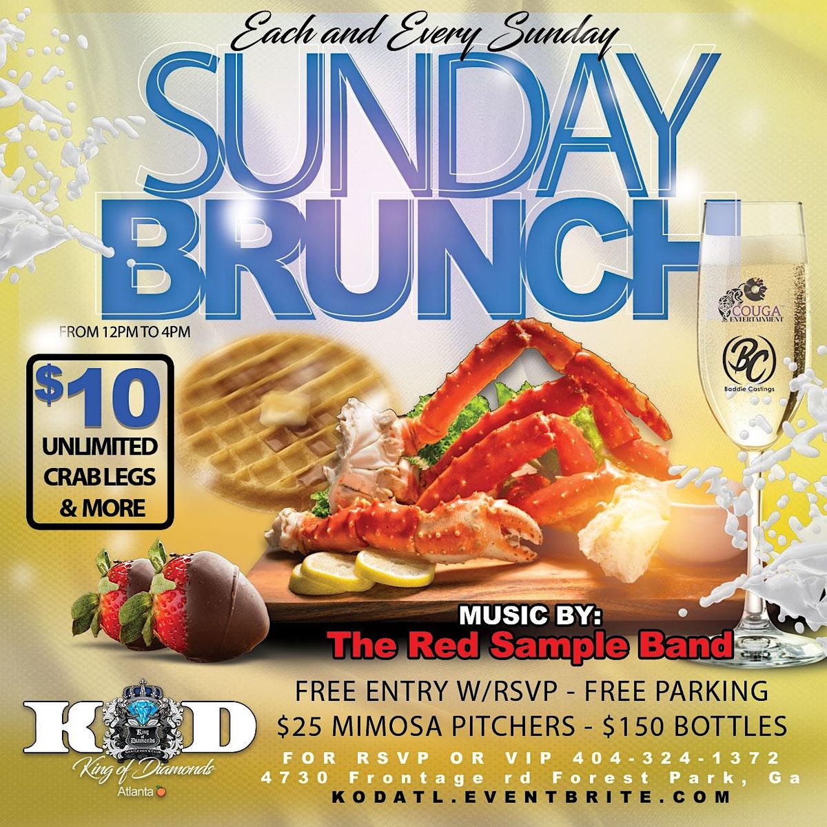 KOD's Sun Brunch, $10 unlimited buffet! crab legs and more