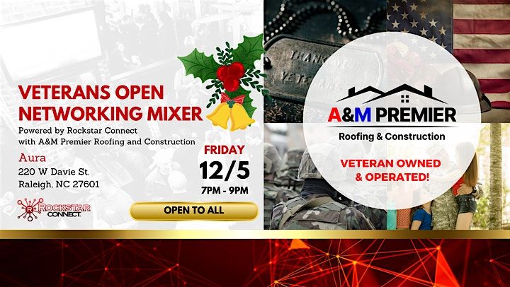 Free  Veterans Open Networking Mixer Event (December, NC)