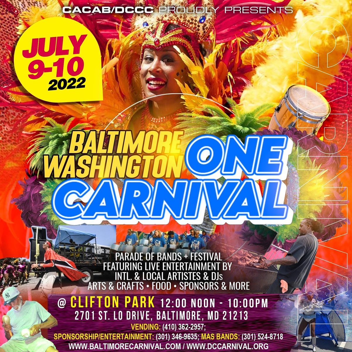 Baltimore/ Washington One Caribbean Carnival/ Festival 2022 Clifton Park, Baltimore, MD July