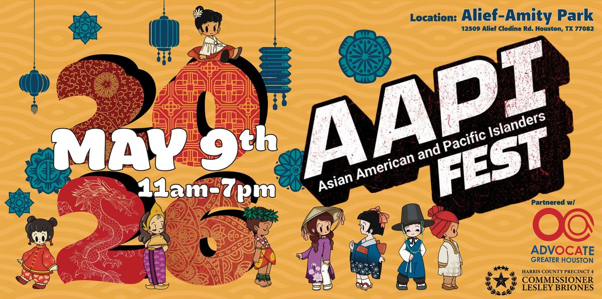 Aapi Event Sign AAPI Fest at Alief-Amity Park, Houston on 9th May, 2026