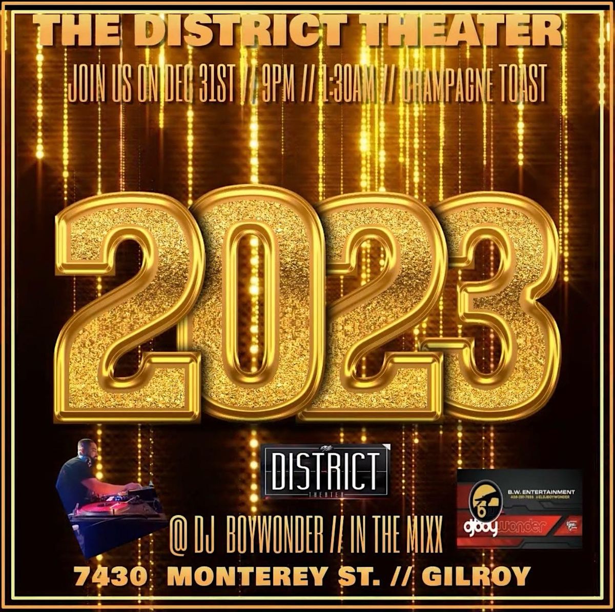 New Years Eve Countdown Celebration | The District Theater, Gilroy, CA 
