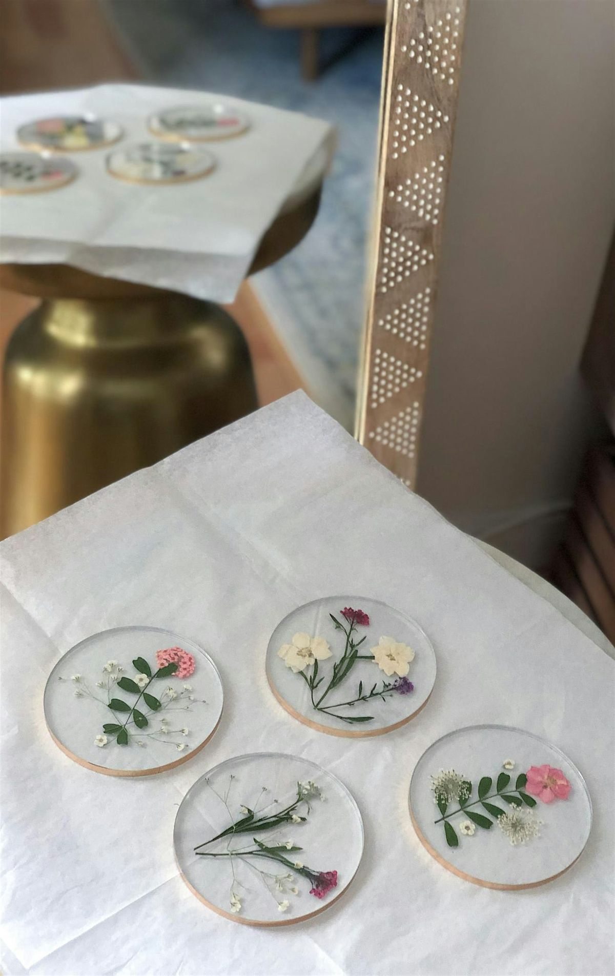 Pressed Flower Coaster Workshop + Dirty Soda Bar