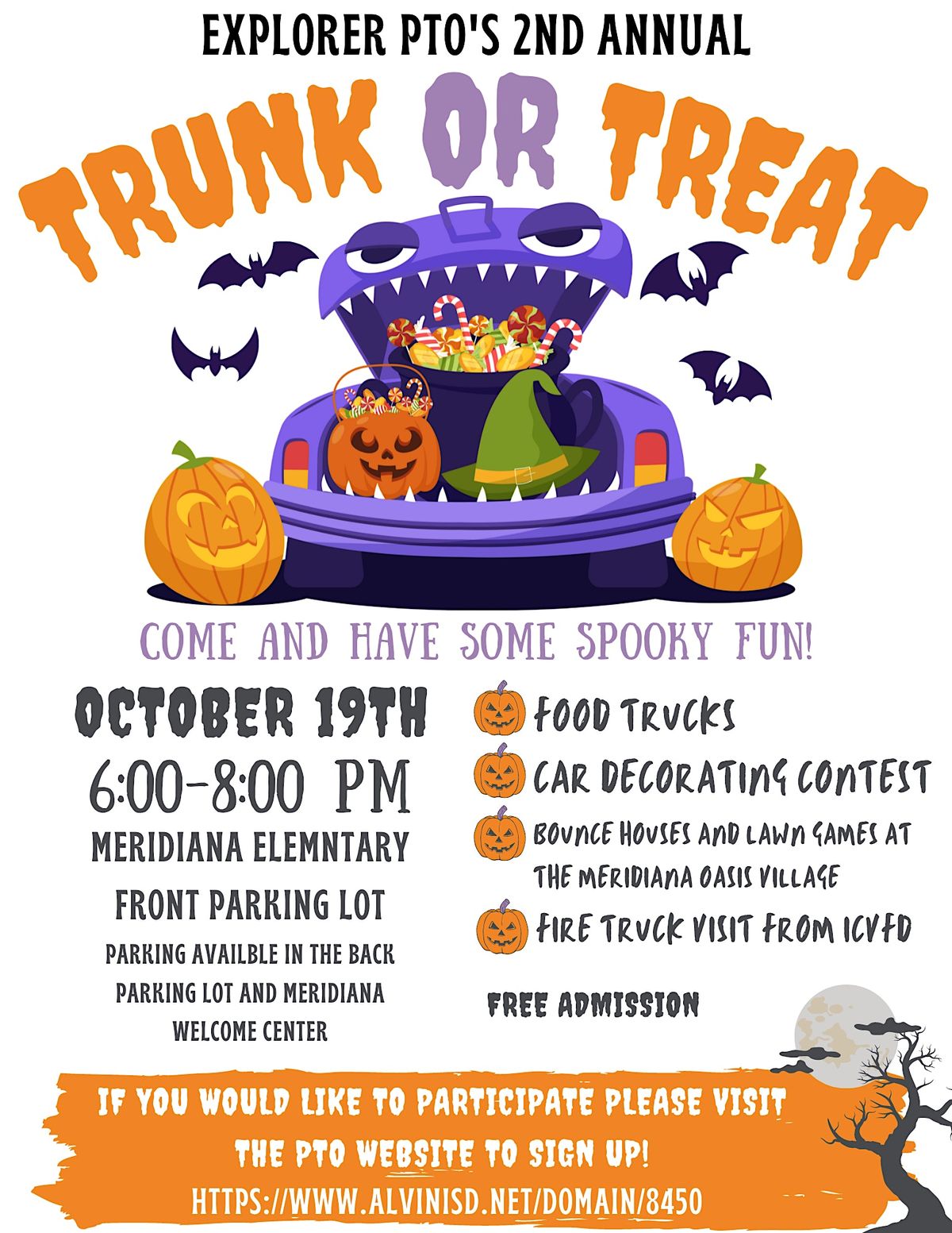 Explorer PTOs 2nd Annual Trunk or Treat | Meridiana Elementary School