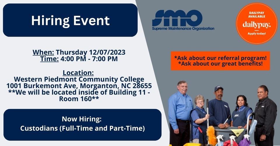 SMO Hiring Event Western Piedmont Community College