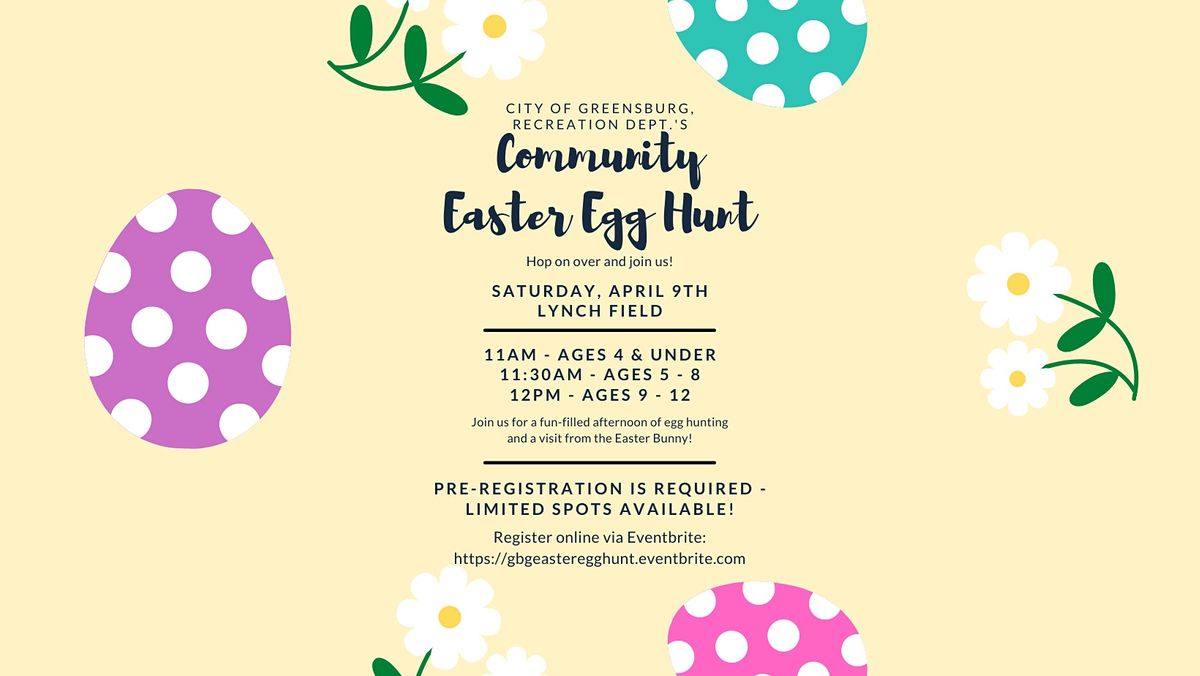 Community Easter Egg Hunt 22 Lynch Field Park Greensburg Pa April 9 22