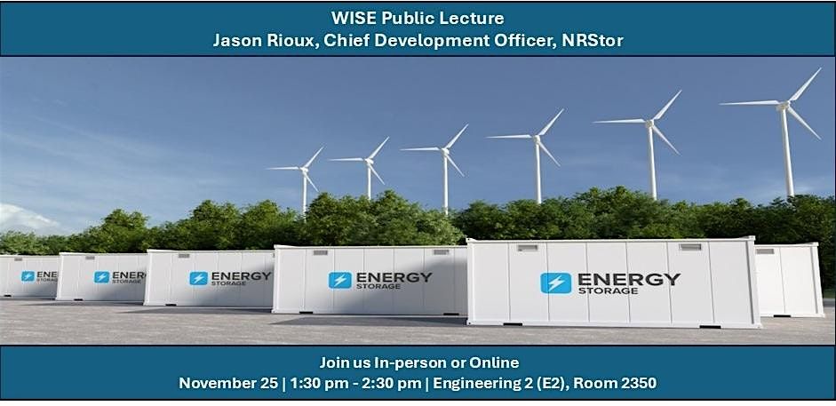 WISE Public Lecture at Engineering 2, University of Waterloo on 25th ...