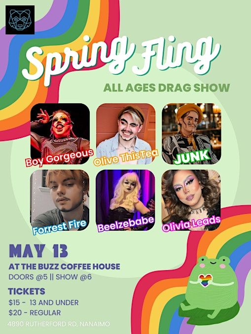 SPRING FLING 2 - All Ages Drag Show | Buzz Coffee House, Nanaimo, BC ...