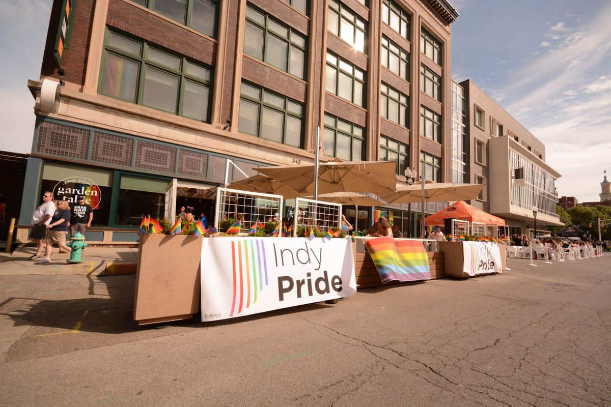 Indy Pride Parade Party 2023 Garden Table Mass Ave, Indianapolis, IN