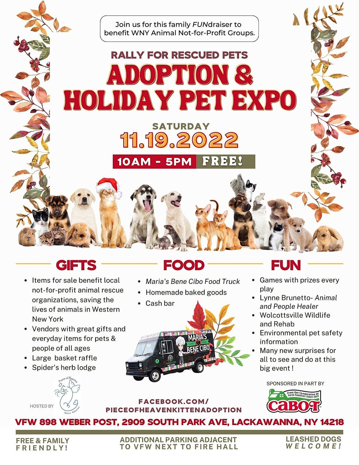 Adoption and Pre Holiday Pet Expo VFW Weber Post 898, Buffalo, NY