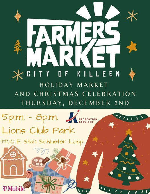 Killeen Christmas Bazaars 2022 Holiday Market | Lions Club Park, Killeen, Tx | December 2, 2021