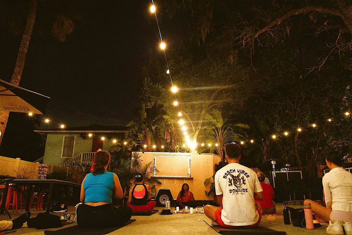 Full Moon Yoga At The Moon Mercado, Outdoors, Downtown Orlando
