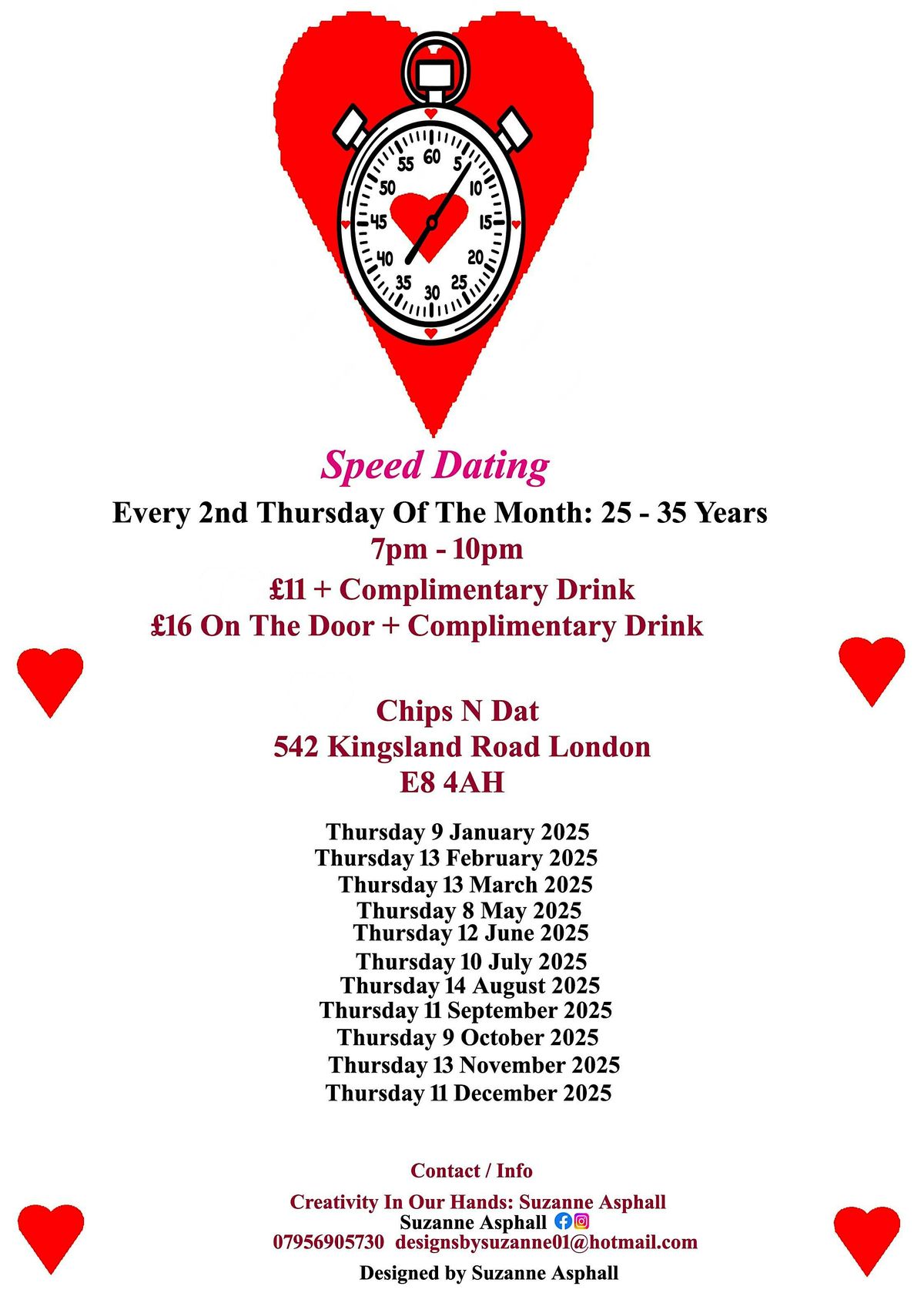 Speed Dating. (25 - 35 years) Thursdays