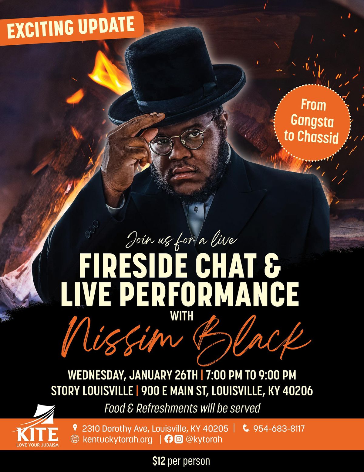 Fireside Chat And Live Performance With Nissim Black Story Louisville January 26 22