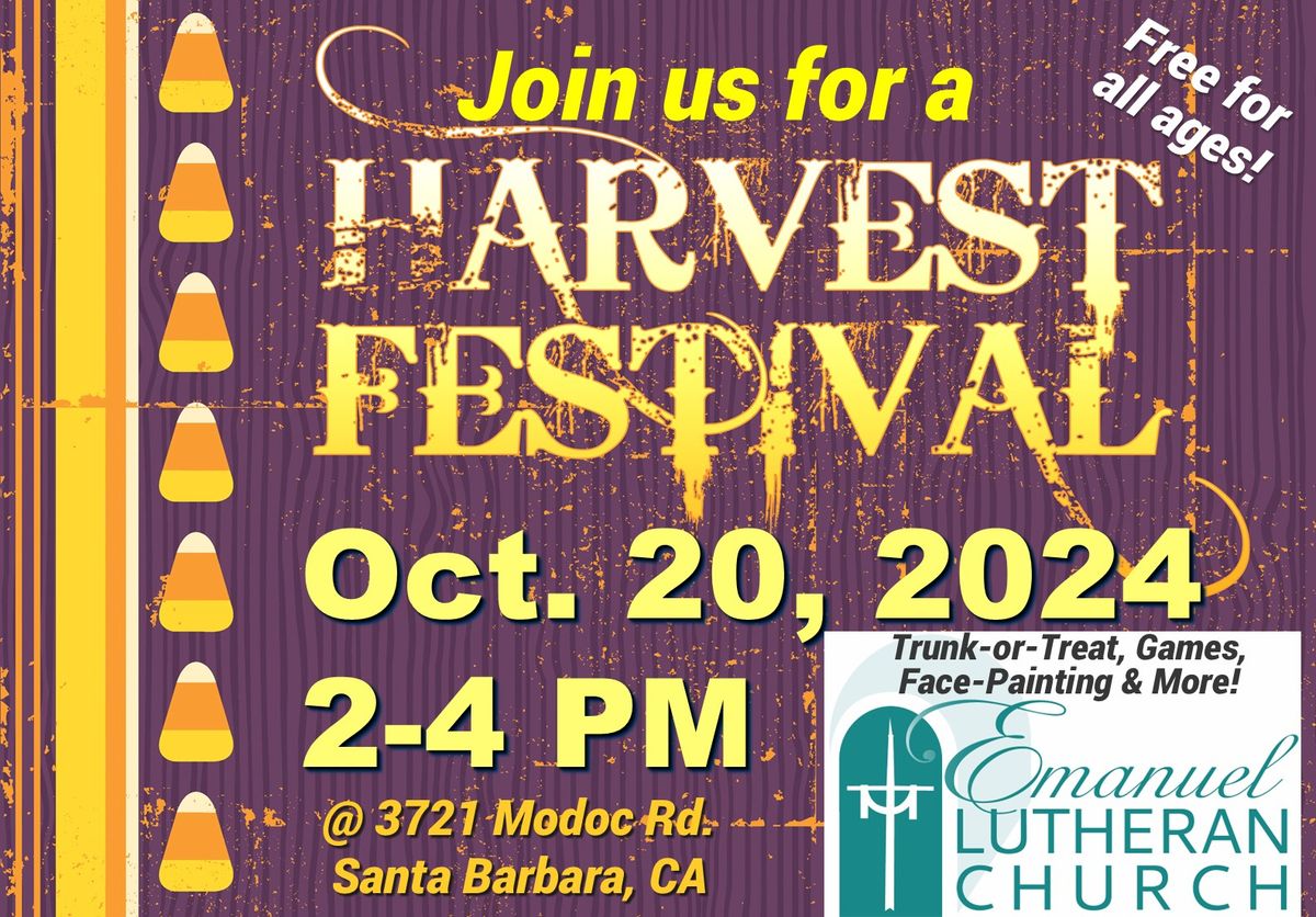 Harvest FestivalHosted by Learningden & Emanuel 3721 Modoc Rd