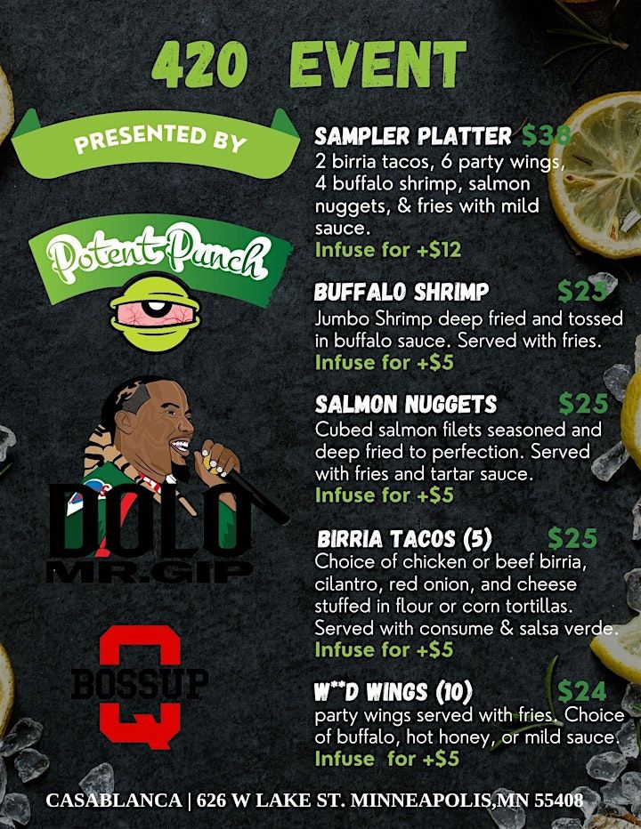 4/20 Puff & Paint Day Party CASABLANCA RESTAURANT & LOUNGE