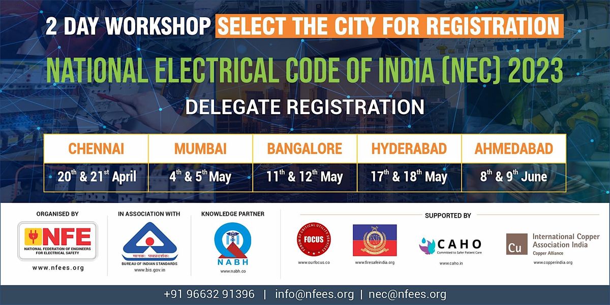 2 Day Workshop On National Electrical Code Of India 2023 NEC 2 Day Workshop On National Electrical Code Of India 2023 NEC