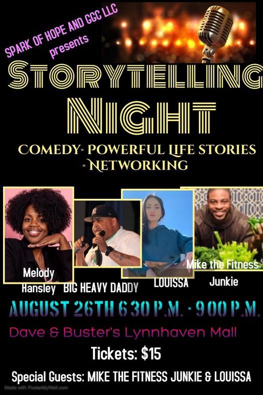 Spark Of Hope Storytelling Night Dave Busters Dave Buster S Virginia Beach Va August 26 21