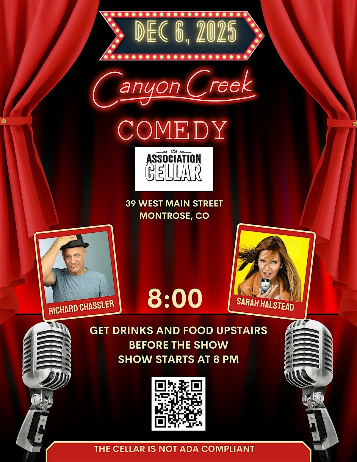 December 6th Canyon Creek Comedy at The Association in The Historic Potato